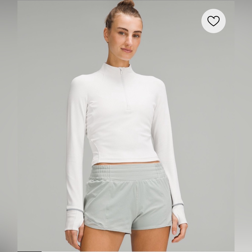 Lululemon It’s Rulu Ribbed Cropped Half Zip - Vapor